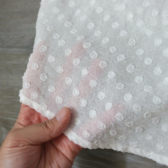 White sheer swiss dot peasant blouse - Picture 8 of 8